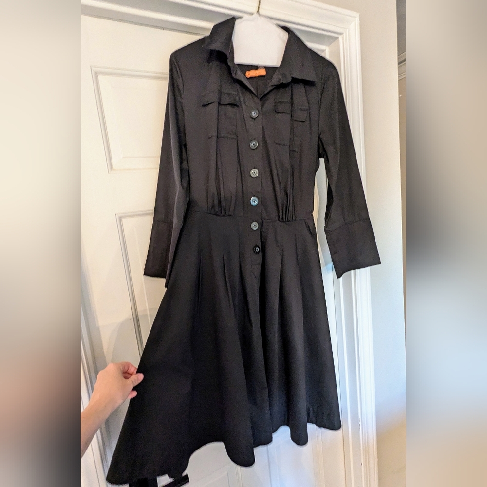 Banana Republic Fit And Flare Black Shirt Dress